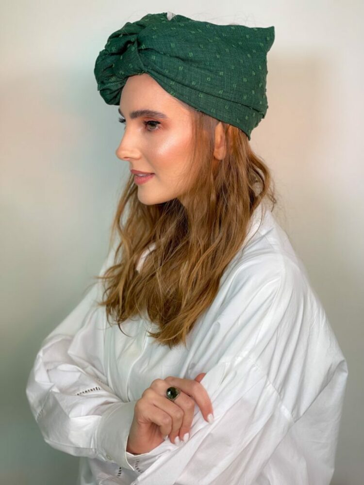 ⁦כיסוי ראש לונג ירוק בקבוק עובי בינוני⁩ – תמונה ⁦2⁩