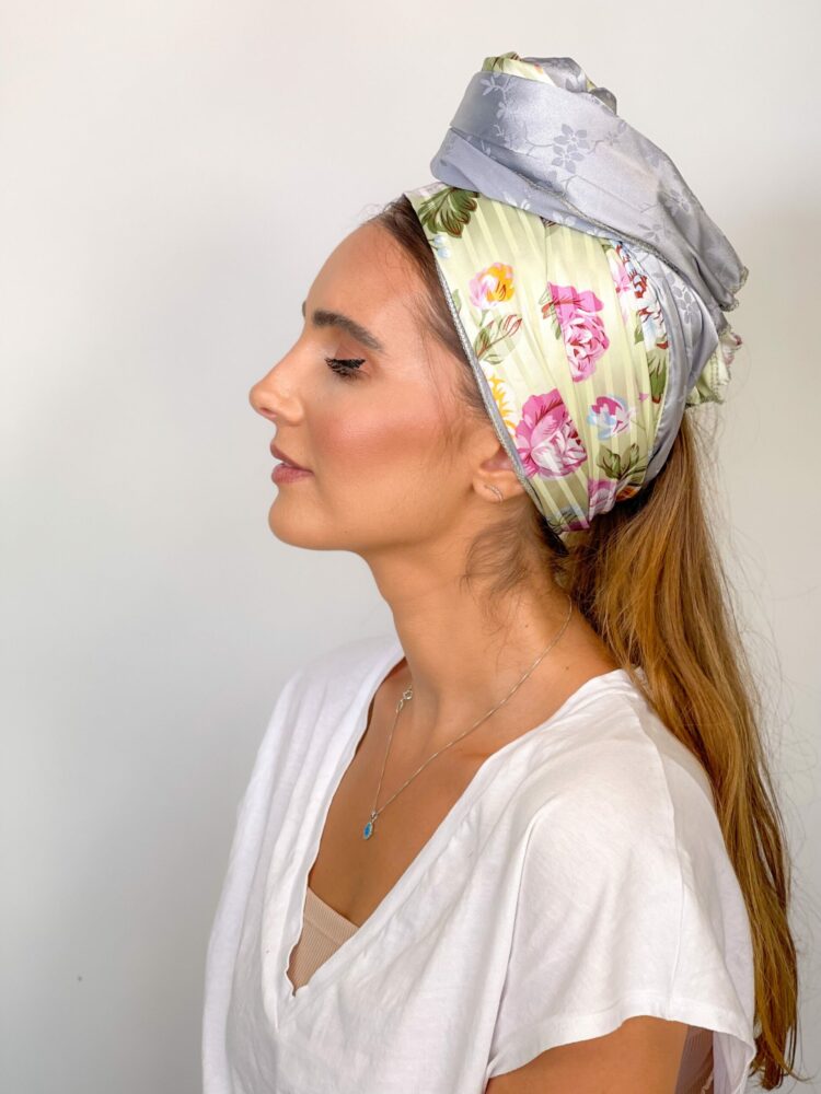 ⁦כיסוי ראש לונג - משולב אפור⁩ – תמונה ⁦5⁩