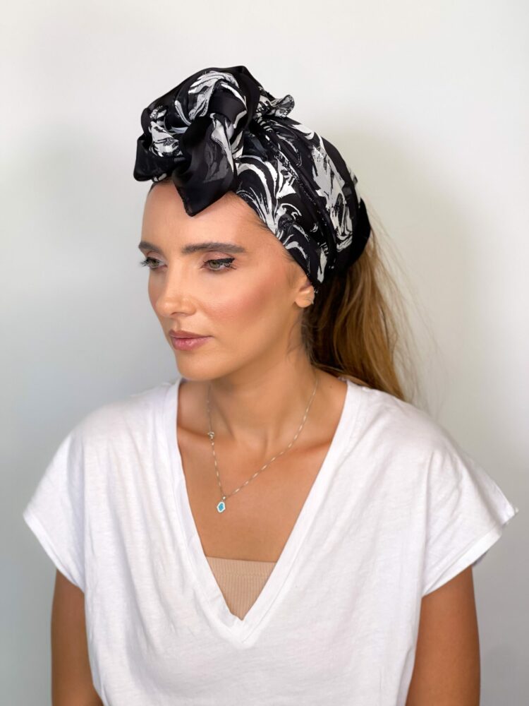 ⁦כיסוי ראש לונג - שחור קלאסי⁩ – תמונה ⁦3⁩