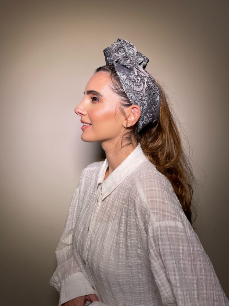 ⁦סרט פטנט - דגם אפור ערב עובי בינוני⁩ – תמונה ⁦3⁩