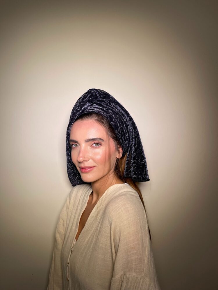 כיסוי ראש לונג – סגול עמוק מנצנץ