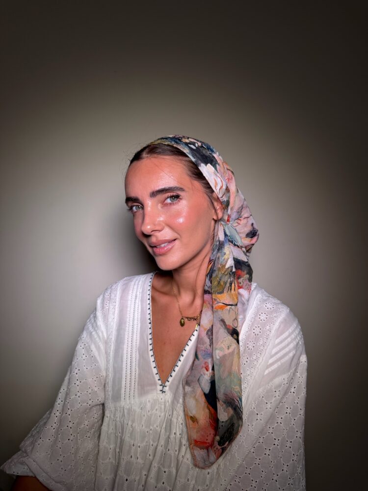 ⁦מטפחת מרובעת -לין⁩ – תמונה ⁦3⁩