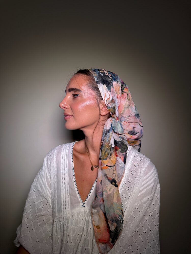 ⁦מטפחת מרובעת -לין⁩ – תמונה ⁦2⁩